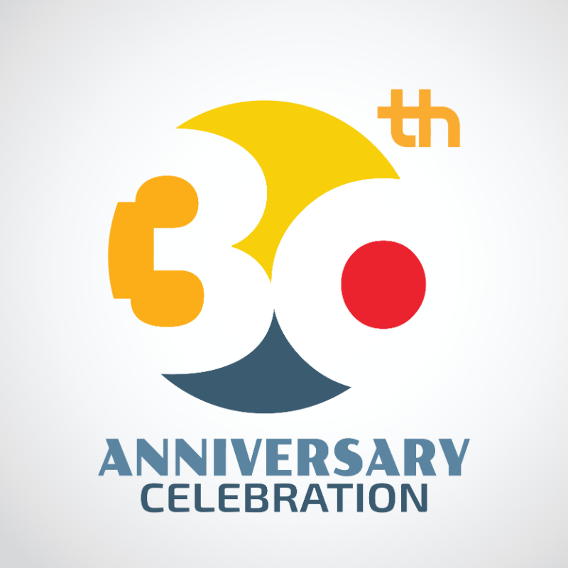 A graphic stating the 30th Anniversary Celebration.