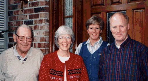 Picture of the Founding Members: Al Gibney and his three children, Sue, Joan, and Gib