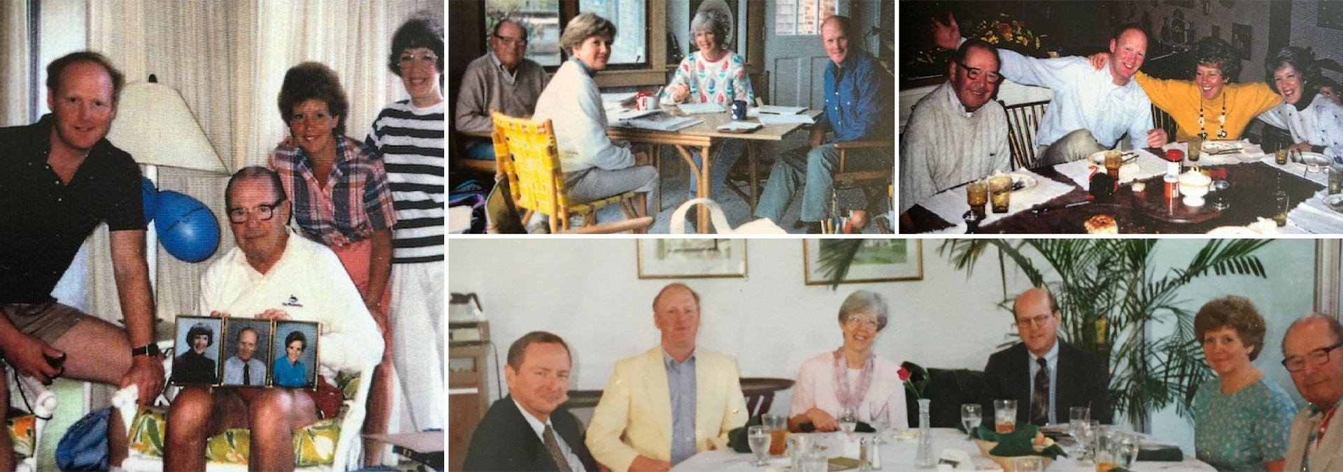 A collage of pictures showing TGFF Founders in the early days of the Foundation